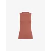 Rick Owens Womens Rosewood Ribbed Knitted Tank Top In Brown