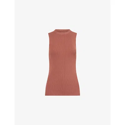 Rick Owens Womens Rosewood Ribbed Knitted Tank Top In Brown