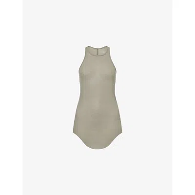 Rick Owens Womens Drk Pearl Basic Ribbed Silk-blend Tank Top