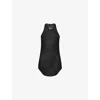 Rick Owens Black Ribbed Tank Top With Curved Hem In Viscose And Silk Blend Woman In Black