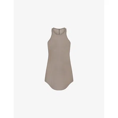 Rick Owens Womens Dust Basic Ribbed Silk-blend Tank Top In Brown