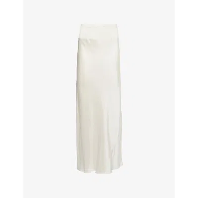 Rick Owens Womens Calf Bias-cut Satin Midi Skirt Dinge