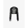 Rick Owens Womens Claudette Bell-sleeves Silk Top Black In Black