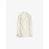 Rick Owens Womens Claudette Pleated Woven Blouse Dinge In Dinge