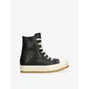 Rick Owens Womens Blk/white Creep High-top Leather Trainers Eur 41 / 8 Uk In Multi