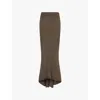 Rick Owens Womens Dust Dauphine High-waist Wool-blend Stretch-knit Maxi Skirt In Dust