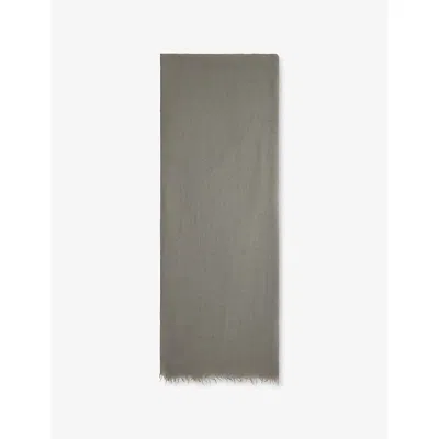 Rick Owens Womens  Emily Fringed-edge Wool, Cashmere And Silk-blend Scarf In Drk Pearl