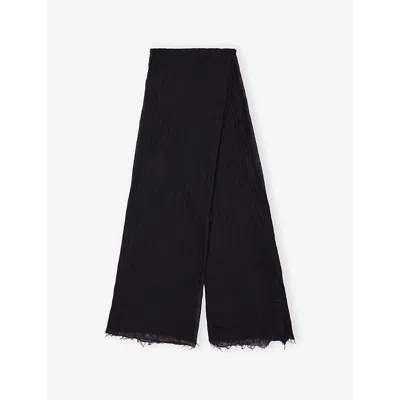 Rick Owens Womens Black Giglio Wool And Cashmere Scarf