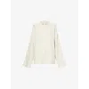 Rick Owens Womens Milk Pearl Island Relaxed-fit Wool-blend Jacket In White