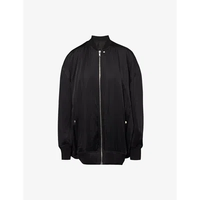 Rick Owens Womens Jumbo Flight Relaxed-fit Woven-blend Jacket Black