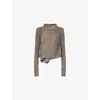 Rick Owens Light Luxury Avant-garde Leather Jacket In Dust
