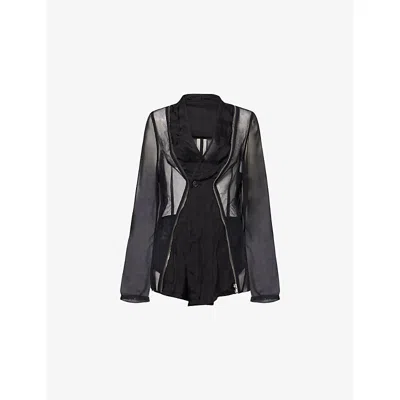 Rick Owens Womens Black Stag Sheer Nylon Jacket