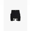Rick Owens Womens Black Stefan Asymmetric-hem Wool Mini Skirt In Black