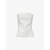 Rick Owens Off-white Hollywood Bustier Denim Top In Dinge