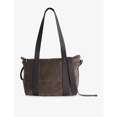 Rick Owens Womens Dust Trolley Suede Tote Bag In Brown
