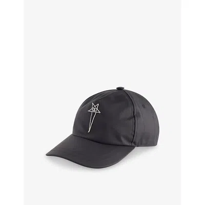 Rick Owens Womens Black  X Champion Embroidered Woven Baseball Cap