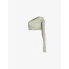 Rick Owens Womens Ziggy Cropped Cotton-jersey Top Celadon In Celadon