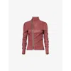 Rick Owens Womens Rosewood Gary High-neck Stretch-leather Blend Jacket In Burgundy