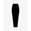 Rick Owens Womens Black Sacriskirt Ribbed Knitted Midi Skirt