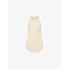 Rick Owens Womens Sand Basic Rib Semi-sheer Knit Top In Red
