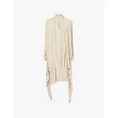Rick Owens Womens Sand Draped Open-front Wool Cardigan In Brown