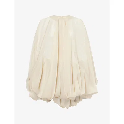 Rick Owens Womens  Luxor Sheer Silk Cape In Neutral