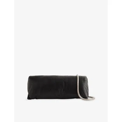 Rick Owens Womens Soft Elongated Leather Clutch Bag Black