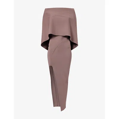 Rick Owens Womens Theresa Split-hem Knitted Midi Dress Grape