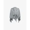 Rick Owens Womens Washed Indigo Half Moon Draped Satin Top In Gray