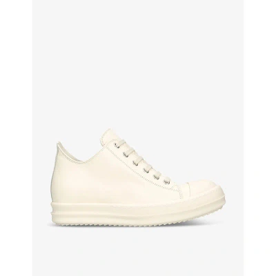 Rick Owens Womens White Toe-cap Leather Low-top Trainers