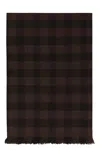Rick Owens Check Pattern Wool And Cashmere Scarf In Black