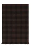 Rick Owens Check Pattern Wool And Cashmere Scarf In Black