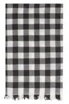 Rick Owens Check Pattern Wool And Cashmere Scarf In Black