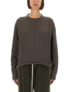 Rick Owens Wool And Cashmere Sweater In Gray