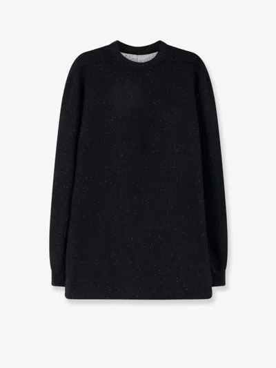 Rick Owens Wool And Cotton Blend Sweater In Black