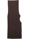 Rick Owens Wool Asymmetric Top In Brown
