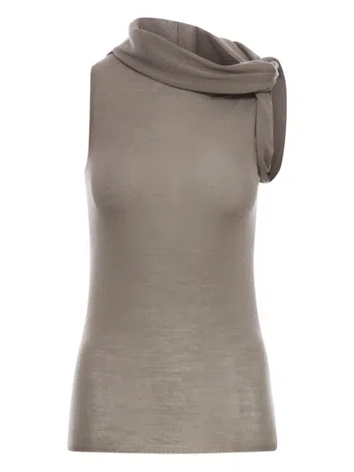 RICK OWENS WOOL ASYMMETRICAL TOP