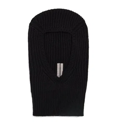 Rick Owens Wool Balaclava In Black