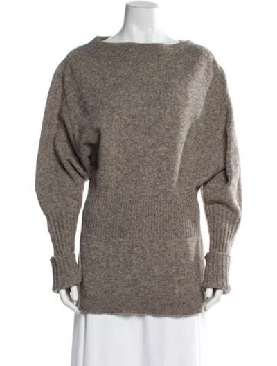 Pre-owned Rick Owens Wool Bateau Neckline Sweater In Neutral