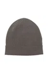 Rick Owens Cozy Ribbed Wool Beanie Folded Cuff In Brown