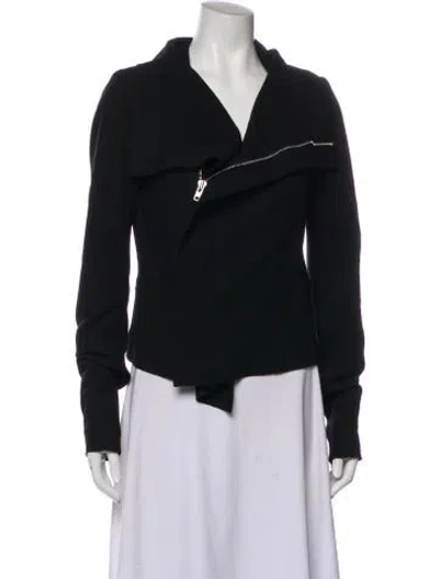 Pre-owned Rick Owens Wool Biker Jacket In Black