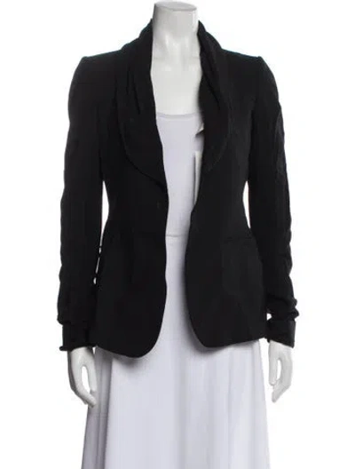 Pre-owned Rick Owens Wool Blazer In Black