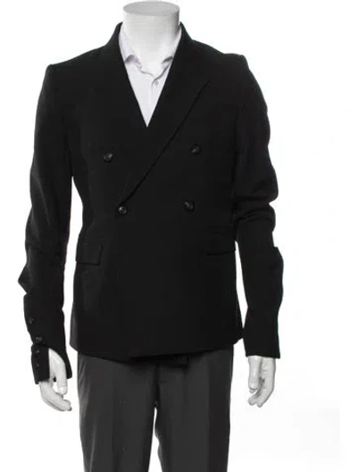 Pre-owned Rick Owens Wool Blazer In Black