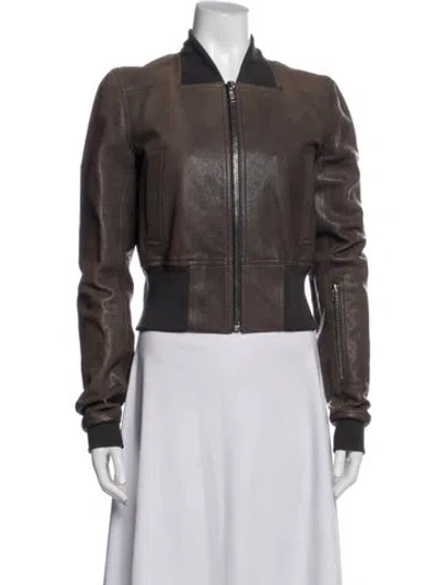 Pre-owned Rick Owens Wool Bomber Jacket In Brown