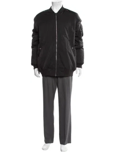 Pre-owned Rick Owens Wool Bomber Jacket In Gray