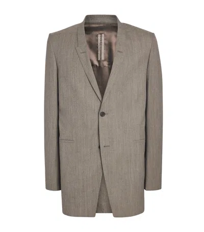 Rick Owens Wool Concordian Blazer In Gray