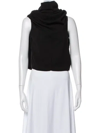 Pre-owned Rick Owens Wool Cowl Neck Top In Black