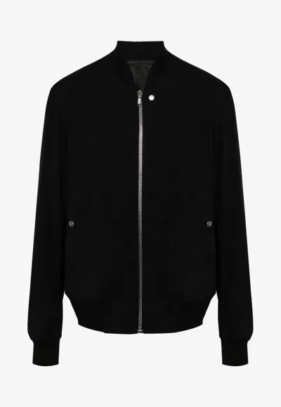 RICK OWENS WOOL CREPE BOMBER JACKET
