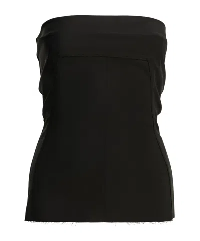 Rick Owens Wool Crepe Bustier Top In Black