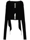 Rick Owens Cropped Wrap-design Cardigan